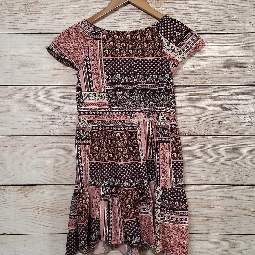 💟 The Children's Place Stylish Floral Patchwork Kids Dress 10/12
